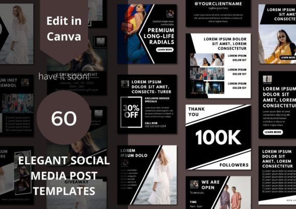 60 Elegant Social Media Canva Templates