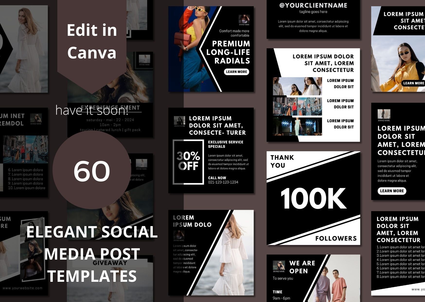 60 Elegant Social Media Canva Templates