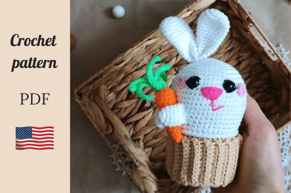 Crochet Pattern Bunny Cupcake