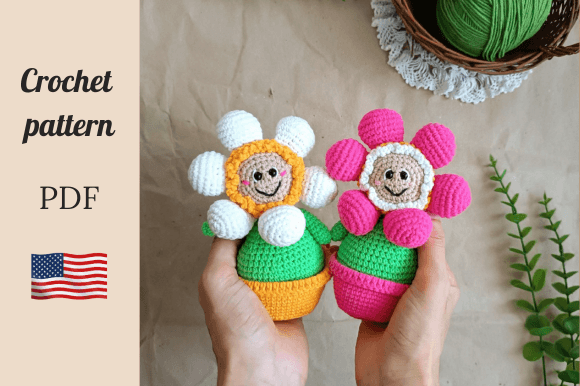 Crochet Pattern Flower in a Pot