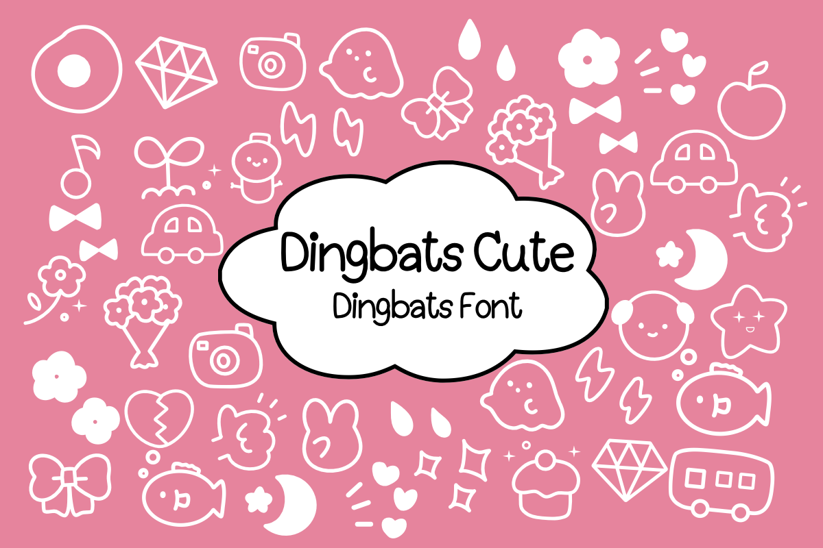 Dingbats Cute preview — whimsical symbols and charming icons