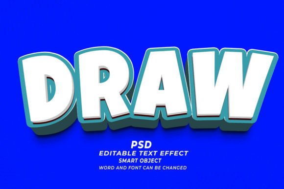 Draw PSD 3D Editable Text Effect Graphic by TrueVector · Creative Fabrica
