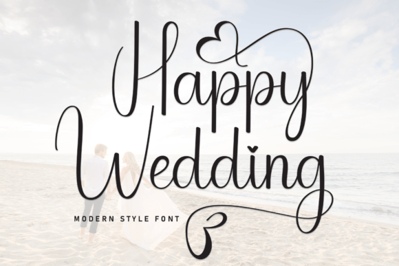 Happy Wedding Script & Handwritten Font By william jhordy