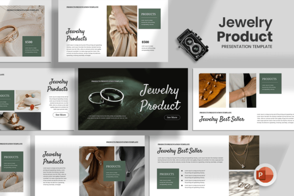 Preview of Jewelry Product - PowerPoint Template fashion presentation template