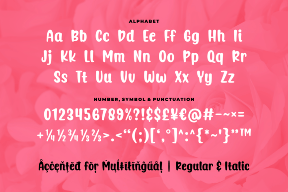 Pinky Roses Font PNG with transparent background - Preview 5