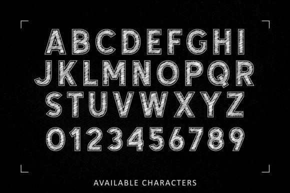 Sketched Hand Drawn Font font preview - 1