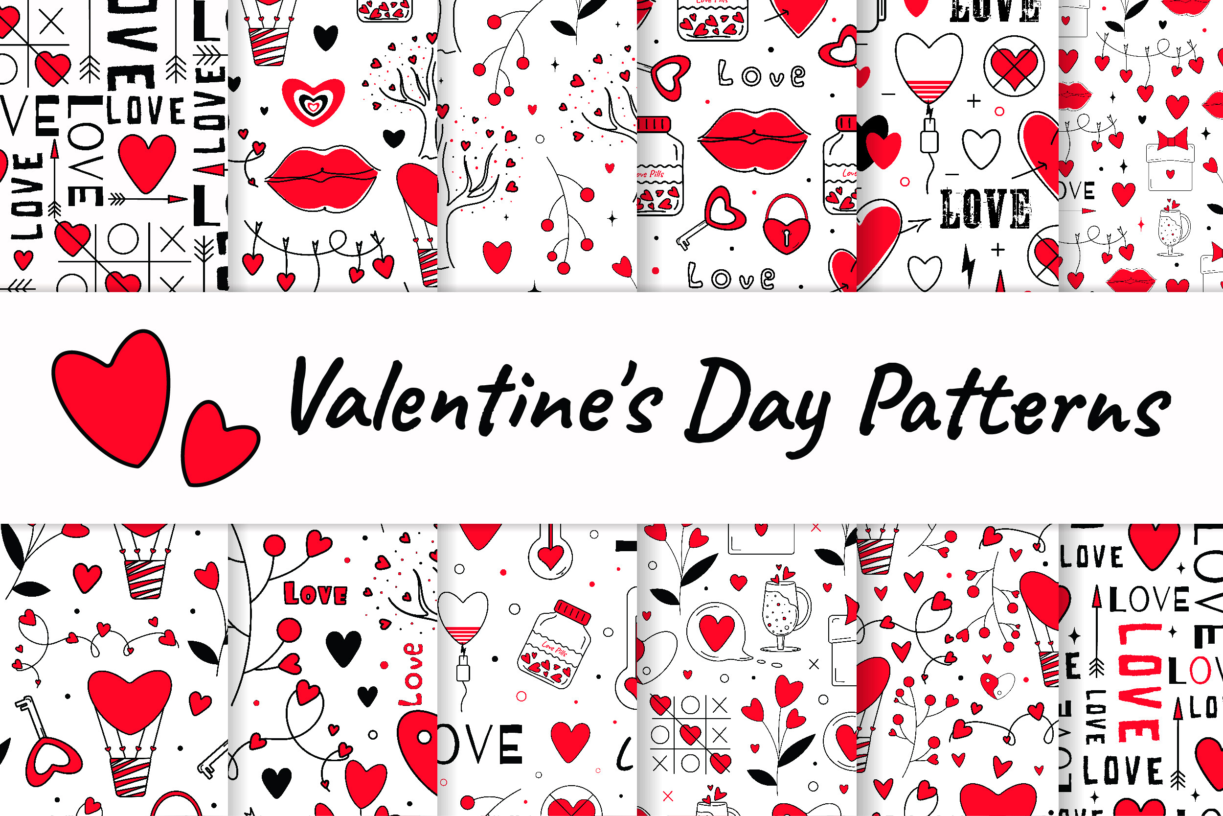 Valentine's Day Patterns Graphic by Cute Favorite Designs · Creative ...