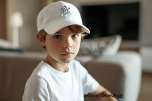 Boy Kid White Cap Mockup