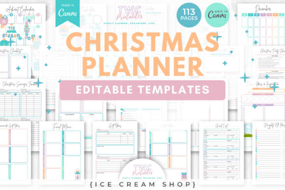 Christmas Planner Canva Templates /ICE