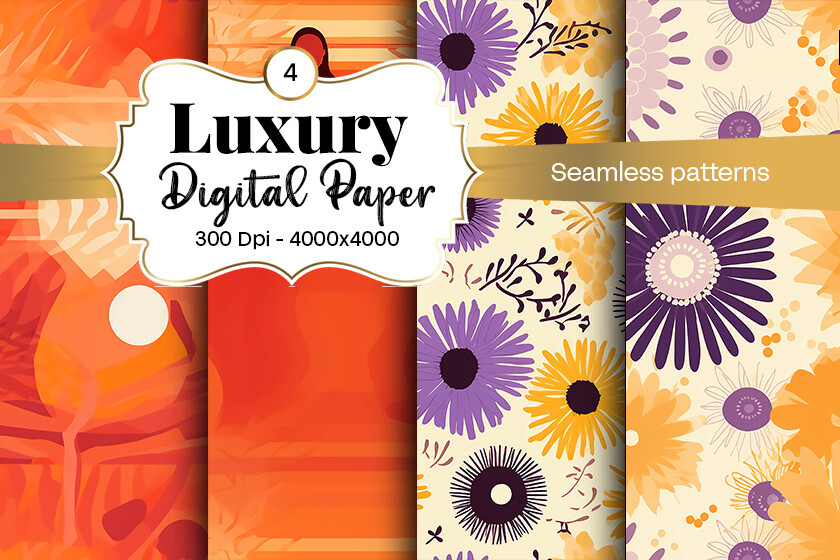 Floral Digital Paper Seamless Patterns Graphic by hassanaasi001 ...