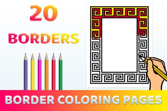 Geometric Border Coloring Pages for Kids