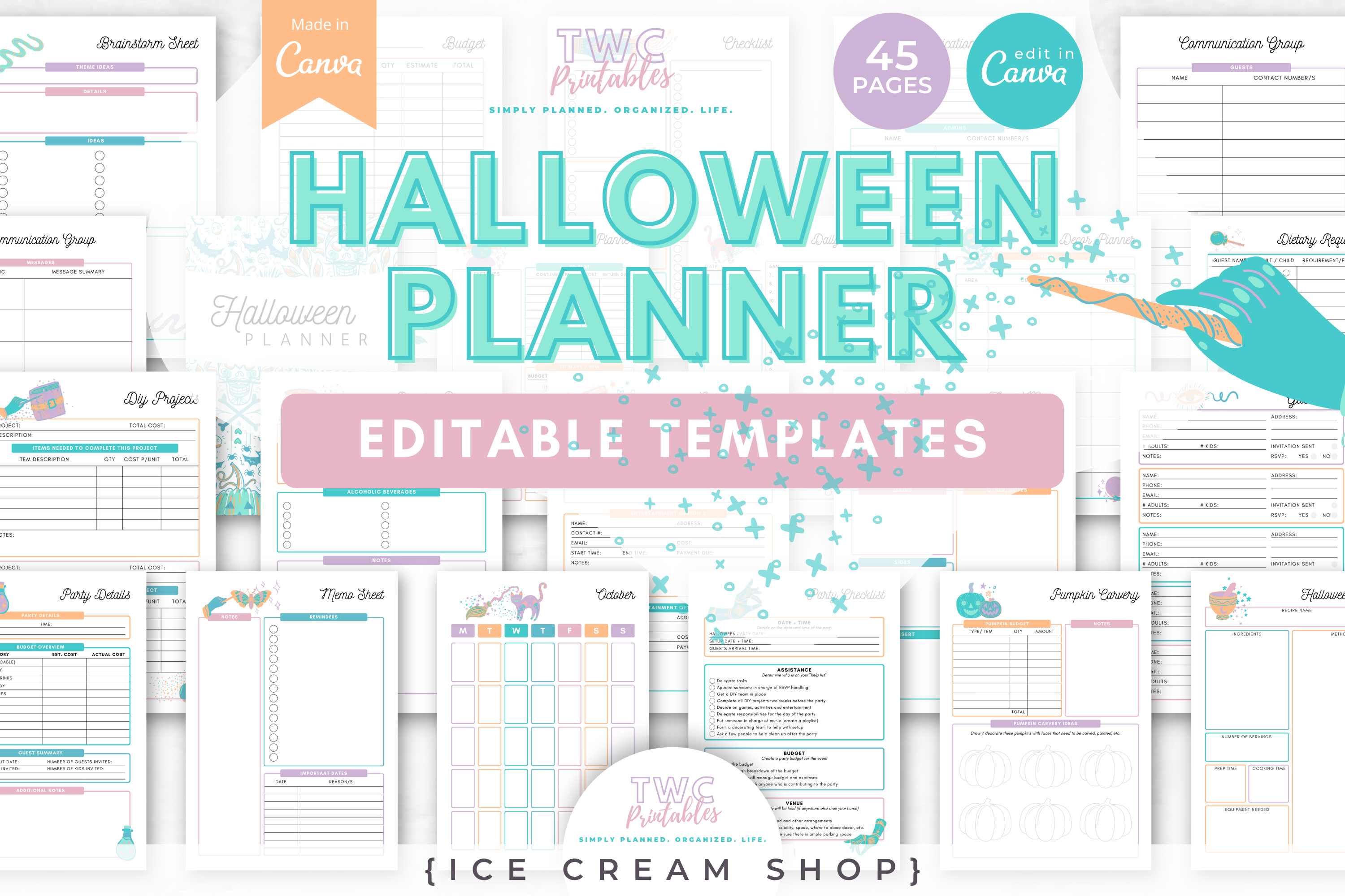 Halloween Planner Canva Templates | ICE