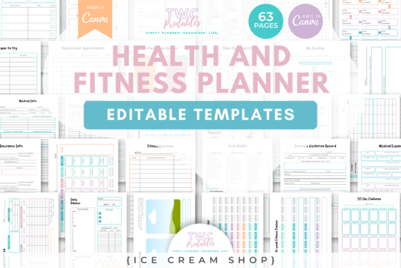 Health & Fitness Planner Canva Templates