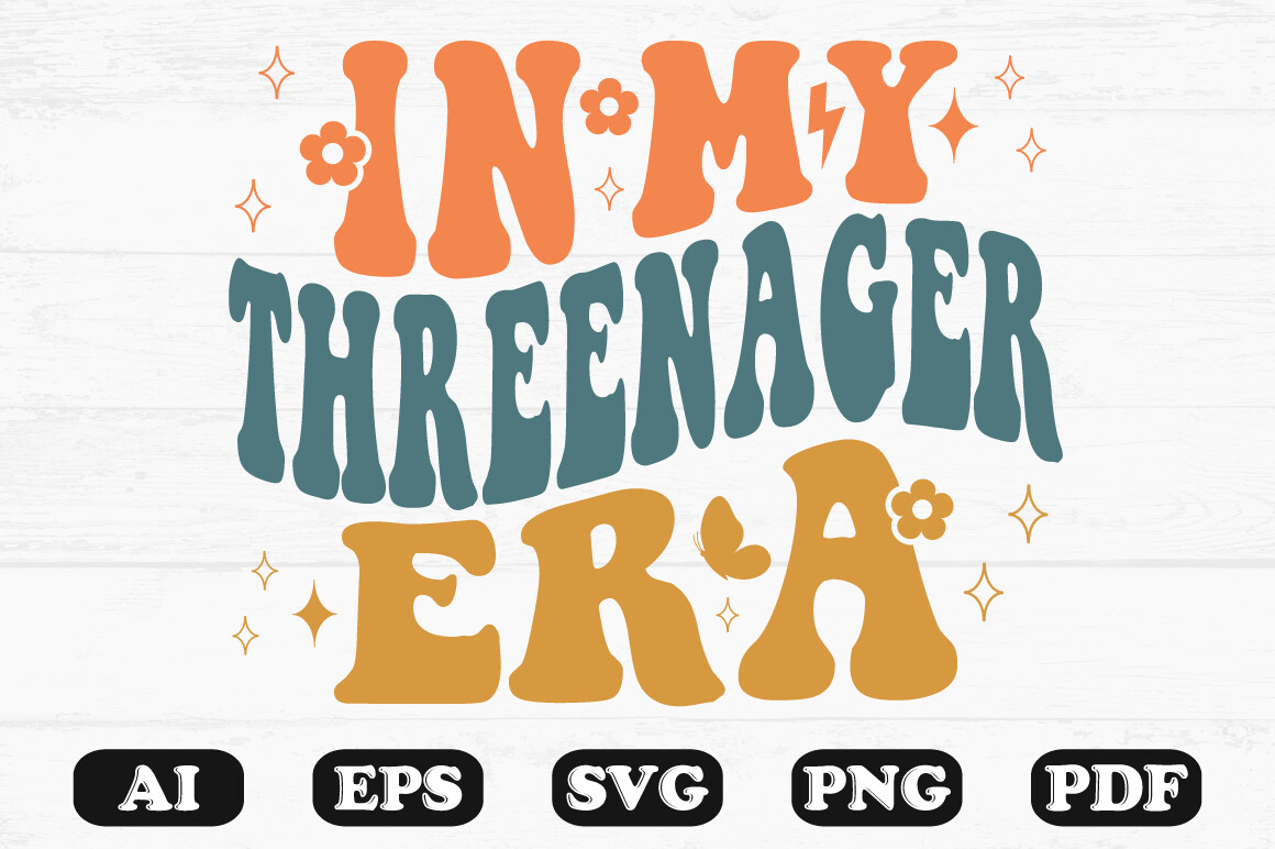 In My Teenager Era Retro Wavy Svg Graphic by hosneara 4767 · Creative ...