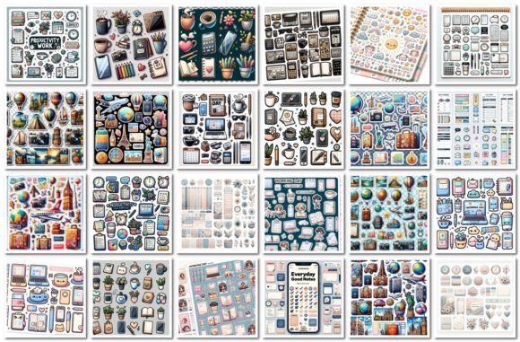 Midjourney Prompts for Planner Stickers Graphic Graphic Templates By atacanwoodbox