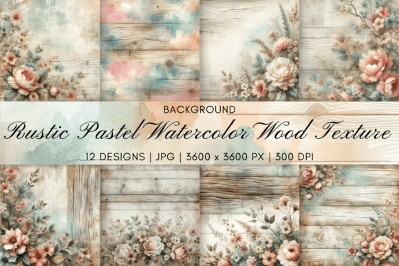 Rustic Pastel Watercolor Wood Texture