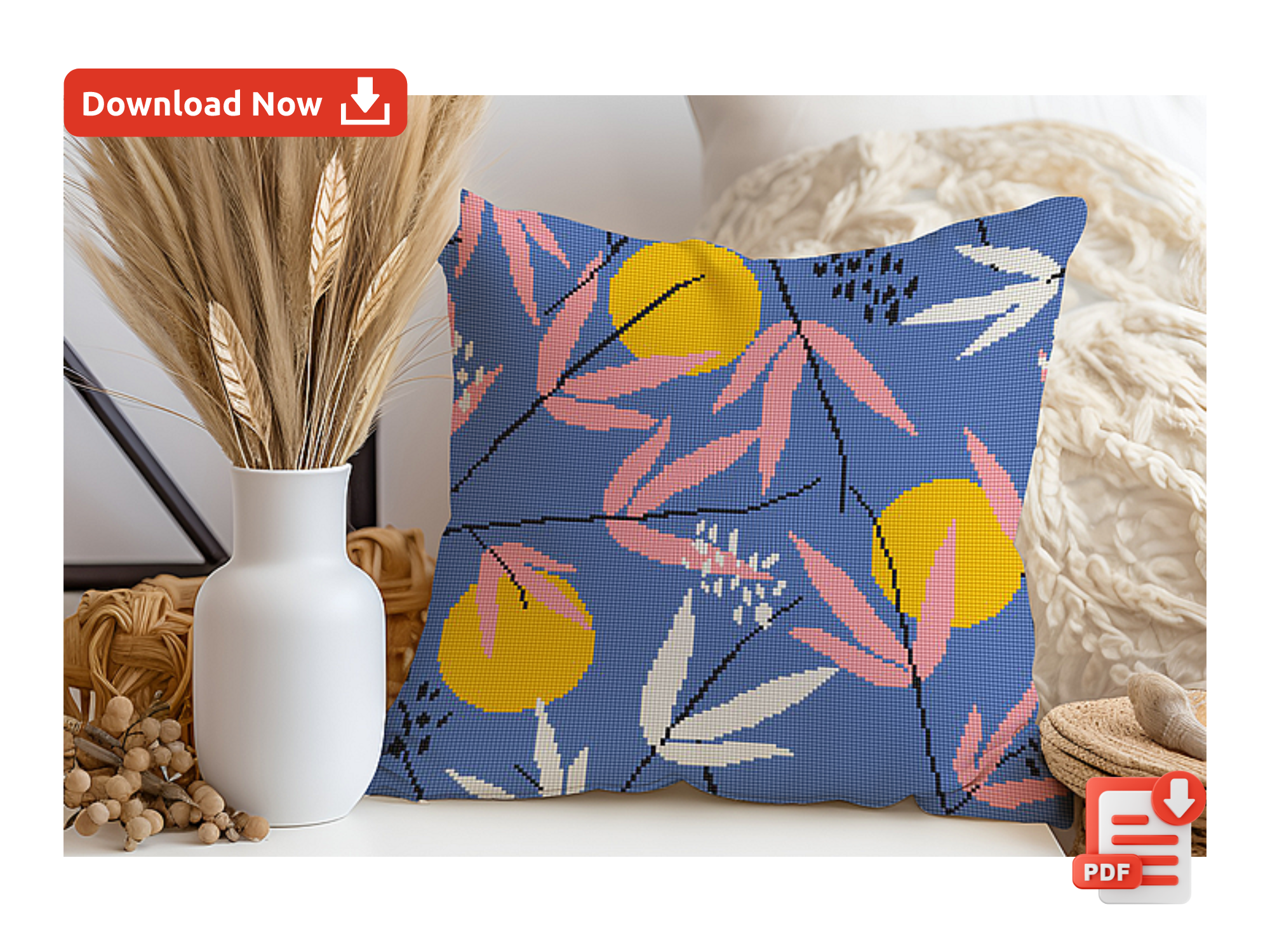 Stars and Leaves in the Water Pillow