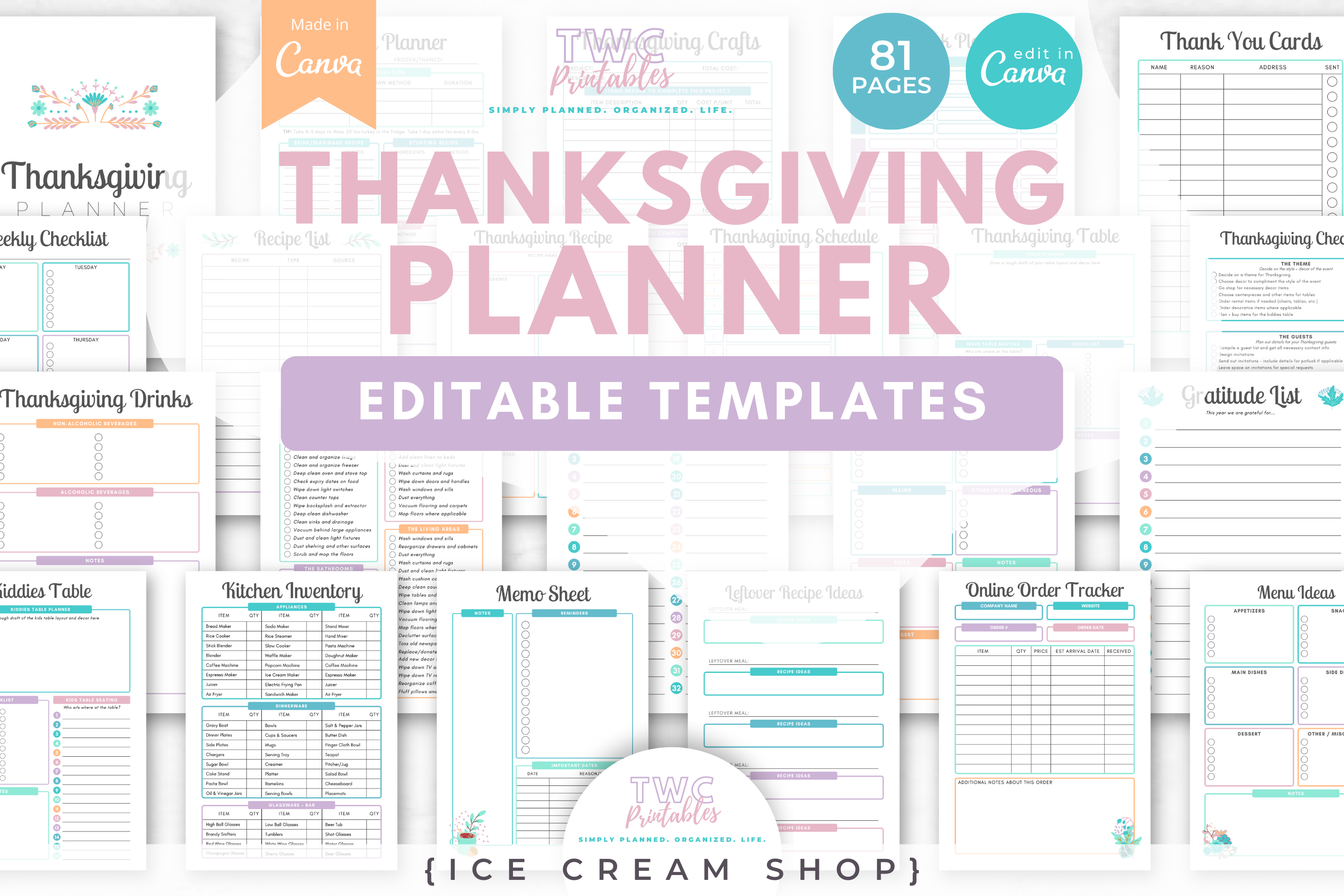 Thanksgiving Planner Canva Templates 9