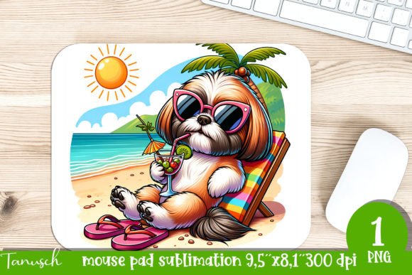 Cute & Funny Dog Holiday Mouse Pad PNG Graphic Crafts By TanuschArts