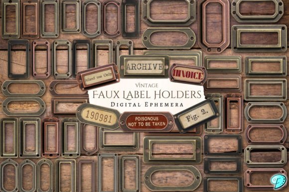 Faux Label Holders Digital Ephemera