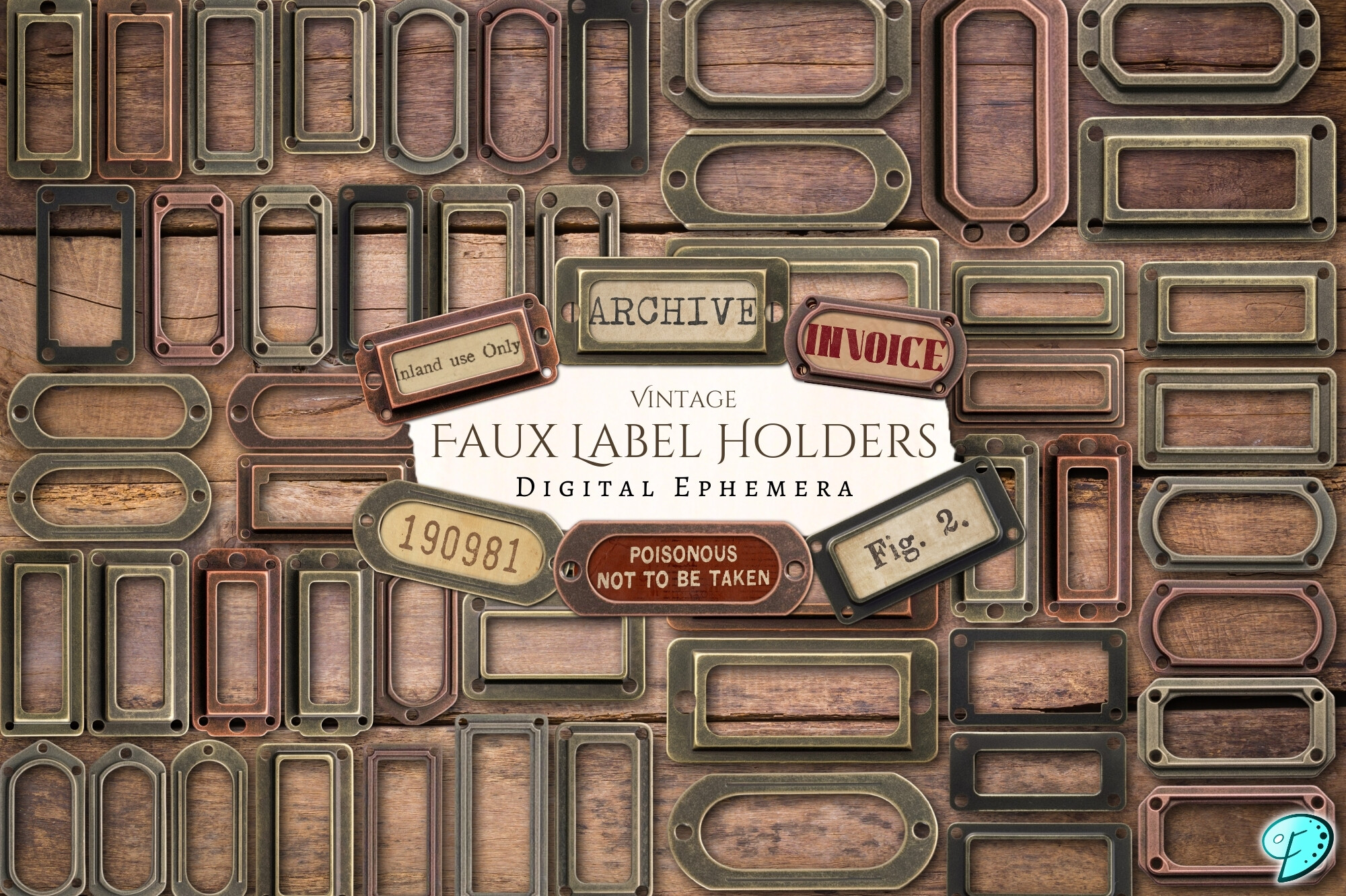 Faux Label Holders Digital Ephemera