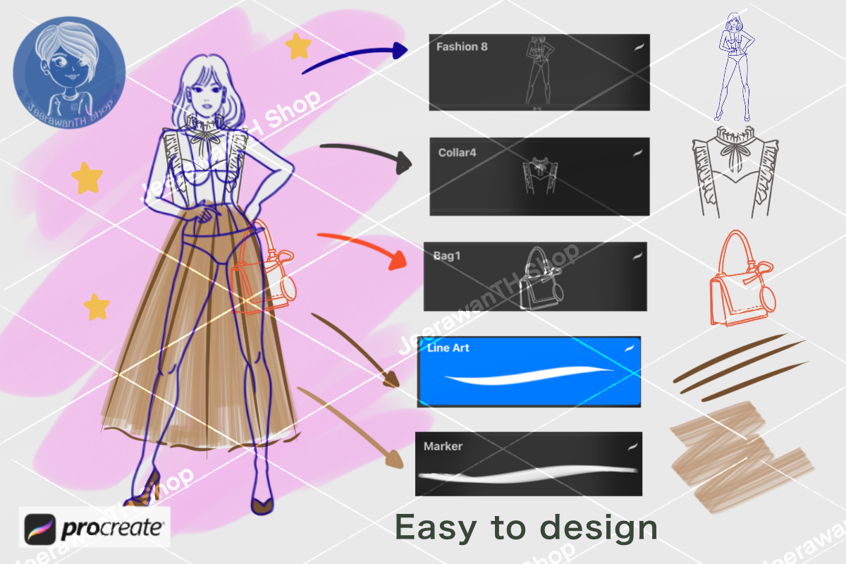 Figure for Fashion Brush Stamp Procreate - photo 5
