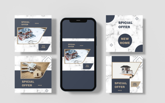 Preview of Real-estate Social Media Template-021-22 real estate social media template