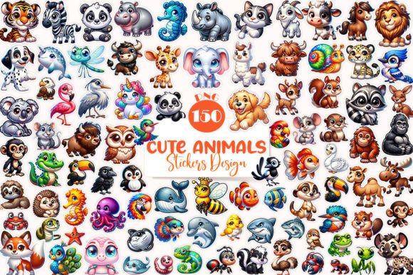 150+ 3D Stickers 100+ Unique Animals