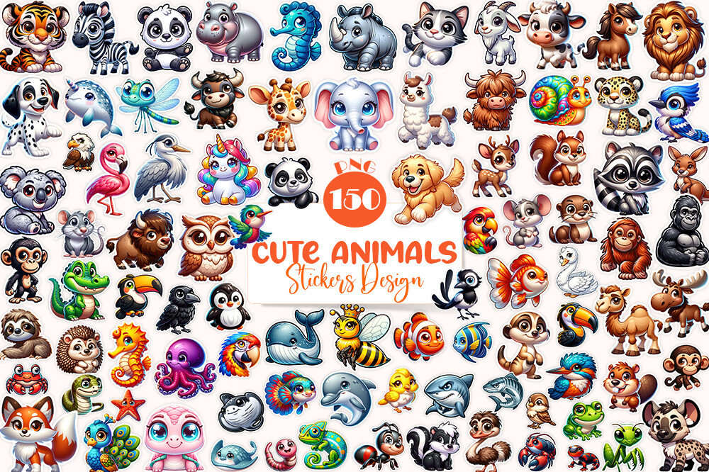 150+ 3D Stickers 100+ Unique Animals