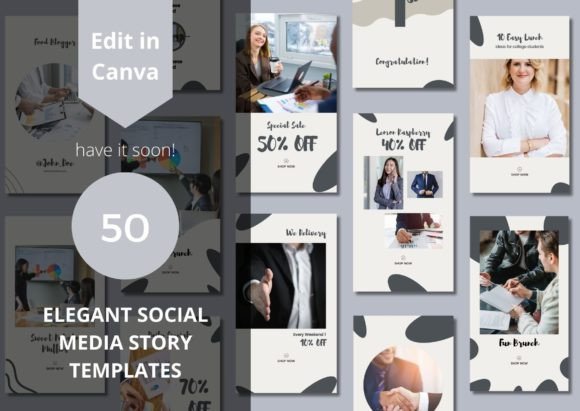 Elegant Social Media Canva Templates Graphics