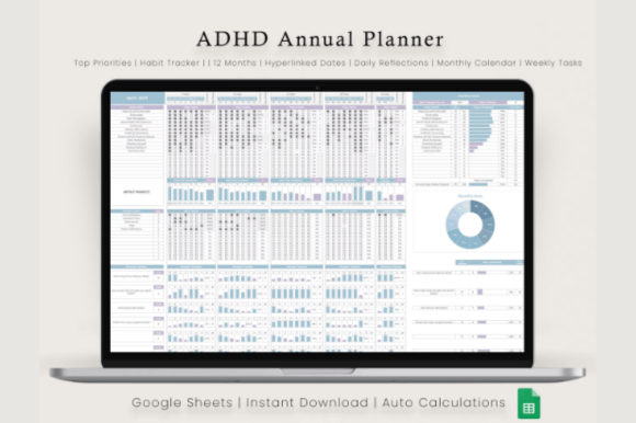 ADHD Life Planner for Google Sheet Graphic Graphic Templates By ThePlannersDelight