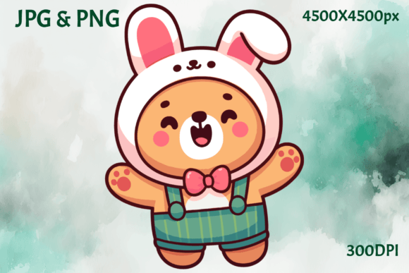 Baby Cat Dressed As Easter Bunny Graphic by ExperDDesigns · Creative ...