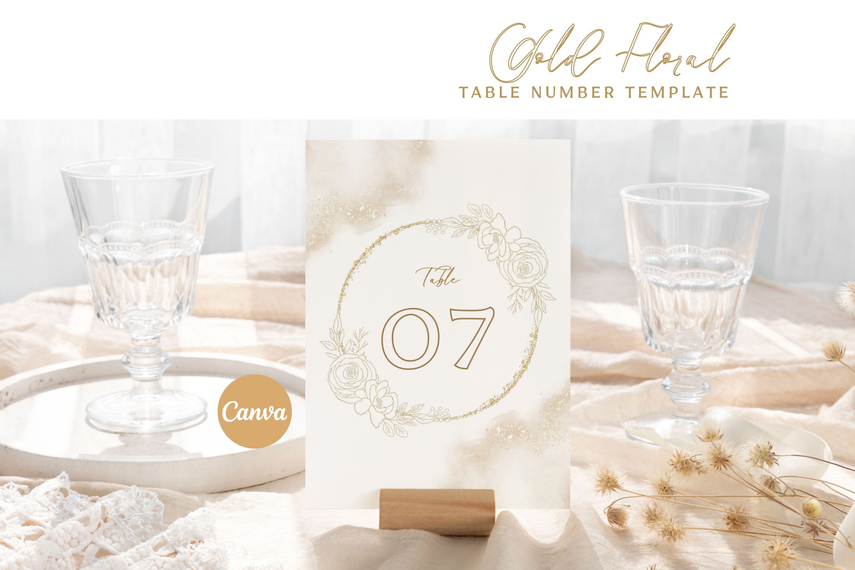 Elegant Table Number Card Template