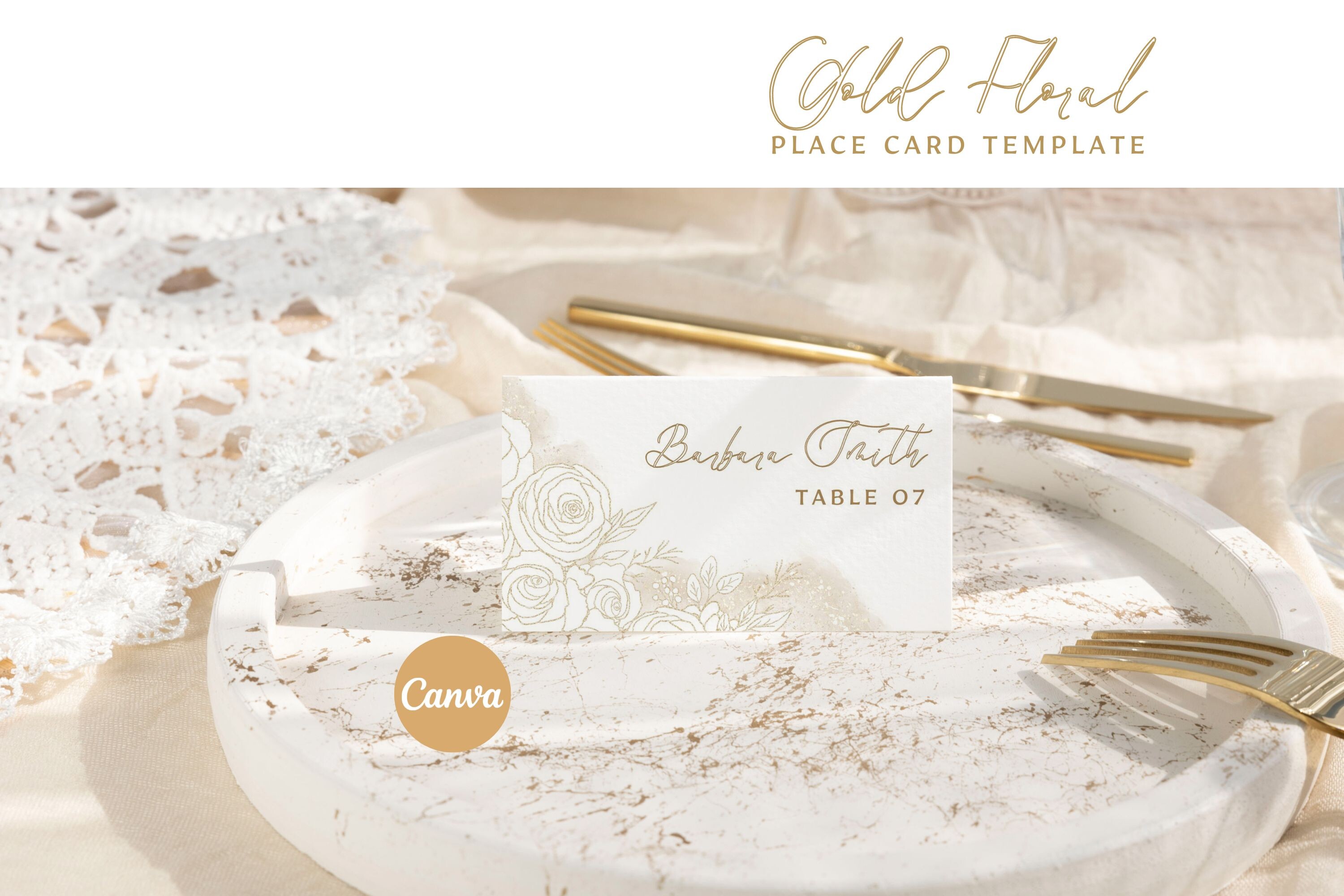 Elegant Wedding Place Card Template