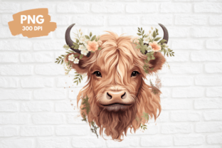Floral Baby Highland Cow Graphic by Sabuydee Design · Creative Fabrica