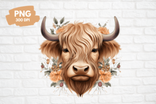 Floral Highland Cow Graphic by Sabuydee Design · Creative Fabrica