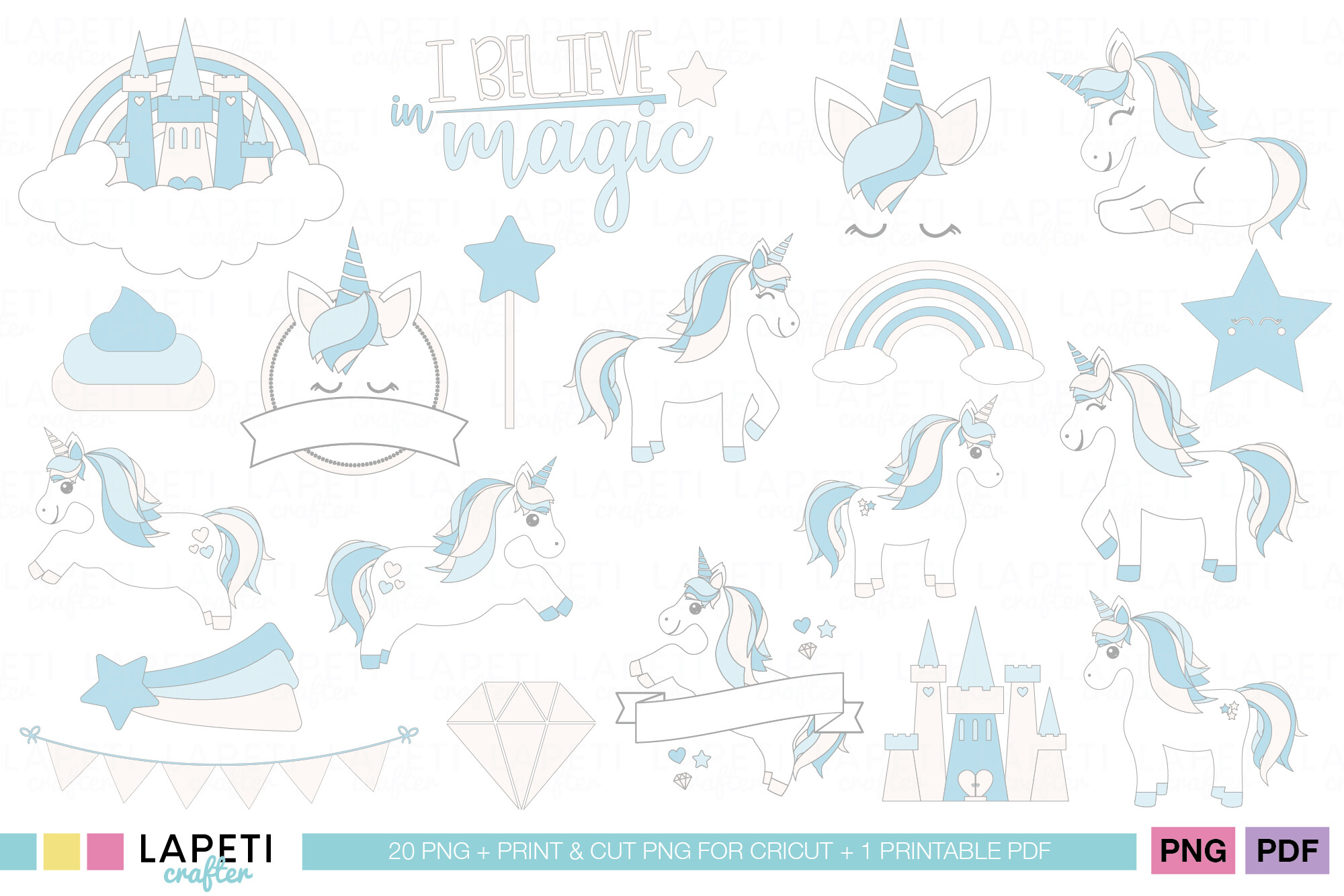 Magical Unicorn Clipart Graphic by lapeticrafter · Creative Fabrica