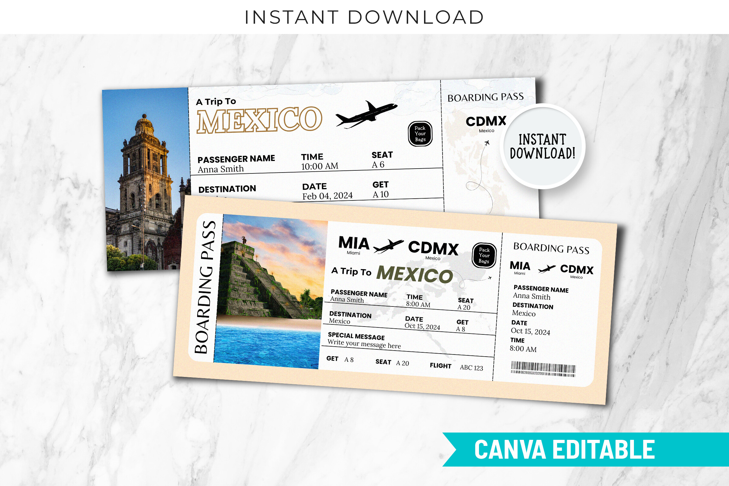 Mexico Surprise Travel Ticket Voucher