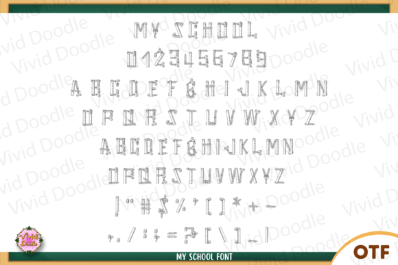 My School Font PNG with transparent background - Preview 1