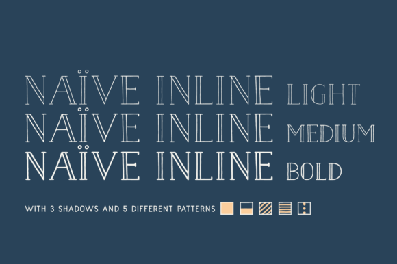 Naive Inline Font PNG with transparent background - Preview 1