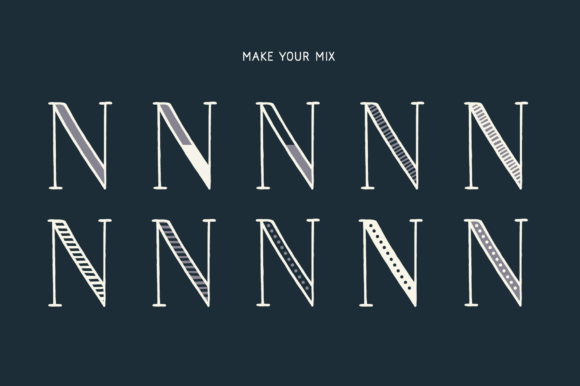 Naive Inline Font PNG with transparent background - Preview 2