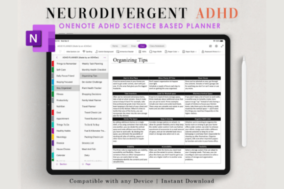 Onenote Adhd Planner Digital