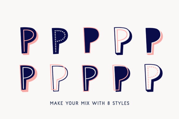 Papercute Inline Font PNG with transparent background - Preview 1