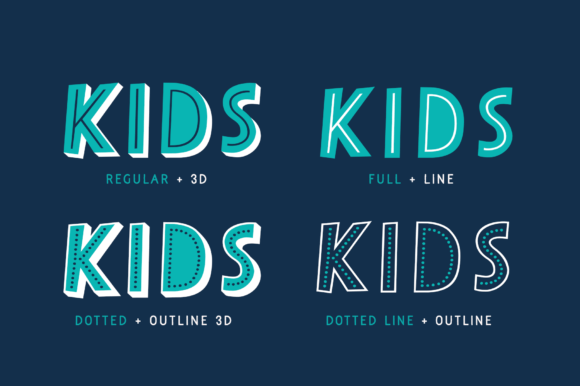 Papercute Inline Font PNG with transparent background - Preview 2