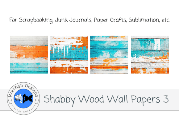 Shabby Wood Printable Paper 3 Graphic by Wetfish Designs · Creative Fabrica