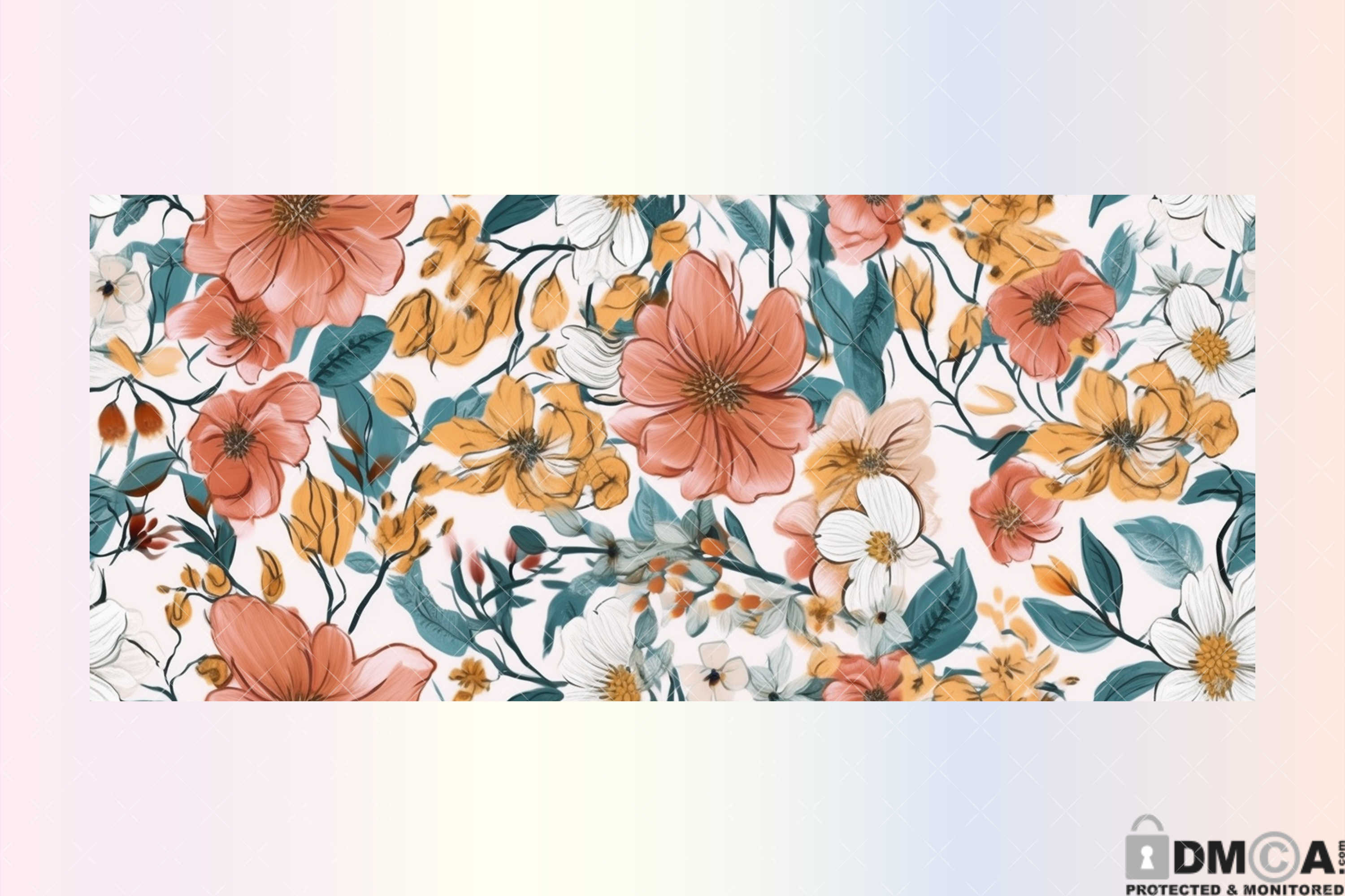 Vintage Floral 16 Oz Libbey Wrap PNG Graphic by Rare · Creative Fabrica