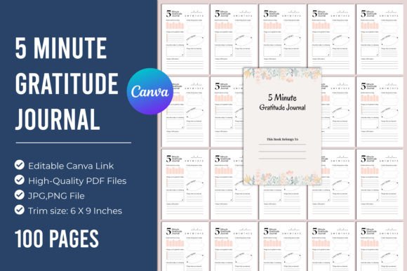 5 Minute Gratitude Journal For Canva