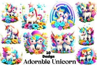 Adorable Unicorn Clipart Bundle Graphic by Bundle · Creative Fabrica