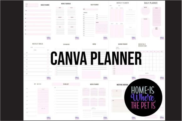 Animal lover Canva planner template with customizable pet-themed designs