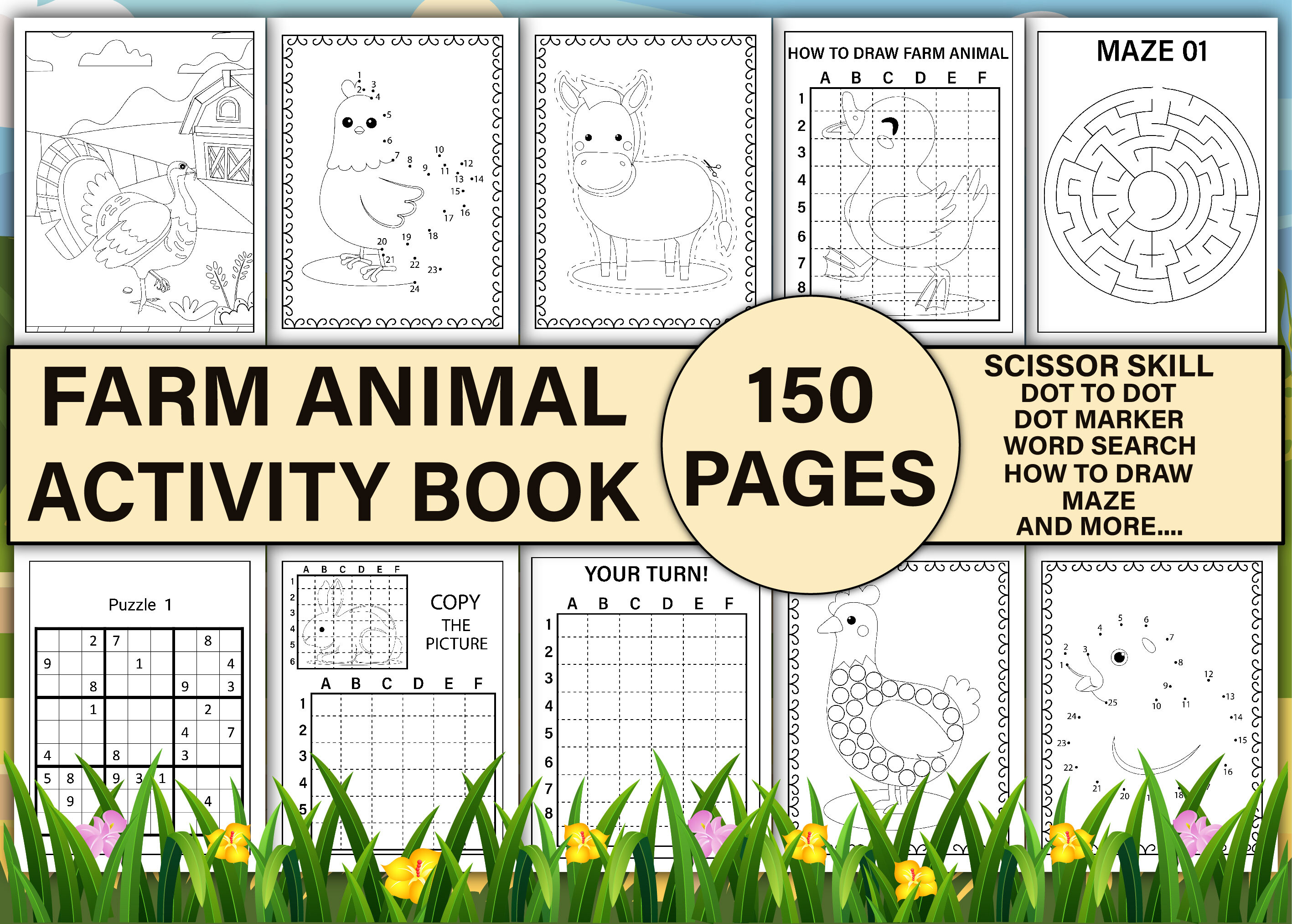 Farm Animal Activity Book Vol-1